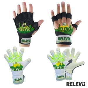 Guantes de Portero de Fútbol Unisex Ajustables Antideslizantes con Cierre de Velcro de Cuero RELEVO INDUSTRIES, Protección para los Dedos, Engrosados - Product Image 6