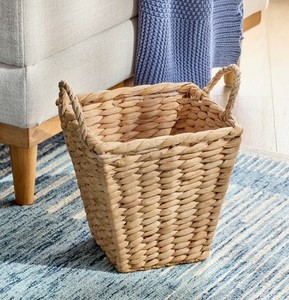 Natural Handwoven Water Hyacinth <b>Storage</b> <b>Basket</b> with Sturdy Braided Handles Decorative Woven Organizer Bin for Home <b>Storage</b> - Product Image 6