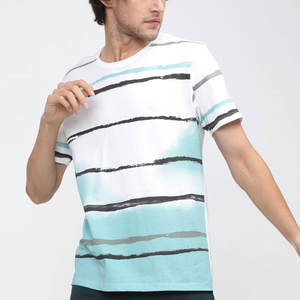 Nueva Camiseta de Manga Corta con Cuello Redondo para Hombre, 100% Algodón Jersey, Impresión Serigráfica, Ecológica, Corte Regular, Informal, Lisa, de Color Sólido - Product Image 1