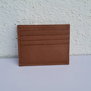 Nuevo estilo, billetera minimalista para tarjetas, calidad superior, textura de PU, cuero marrón, patrón personalizable, tarjetero - Product Image 1
