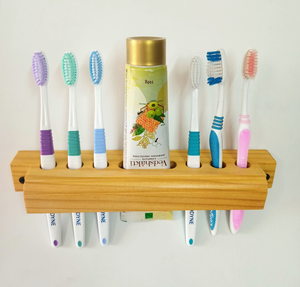 Wall Mounted Wooden <b>Toothpaste</b> and Toothbrush <b>Holder</b> in unique design and Best Style with high quality - Product Image 1