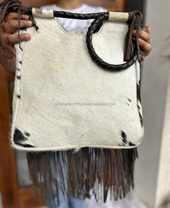 Nueva gran oferta de descuento, bolsos de mano de cuero de piel de vaca, bolsos de mano para axilas para mujer, bolsos de compras de piezas de calavera de toro de alta calidad - Product Image 3