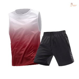 Ensemble de survêtement sportif respirant pour homme en polyester/coton 2 pièces avec poches latérales, séchage rapide et coupe-vent pour la course à pied en automne - Product Image 2