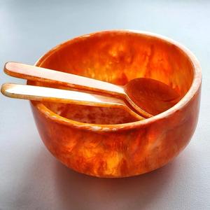 Juego de Cuchara para Ensalada de Resina con Textura de Mármol, Juego de Cuchara para Ensalada Minimalista de Diseño Reciente, Cubertería para el Hogar - Product Image 3