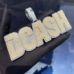 Colgante con Letra DCASH de Diamantes, Chapado en Oro de 18K, Moissanita, Joyería Hip Hop para Hombre, Plata 925 - Product Image 1