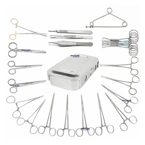 Juego de Instrumentos Quirúrgicos Veterinarios Reutilizables de Acero Inoxidable para Esterilización, Kit de Cirugía Animal para Caballos y Cabras, 23 Piezas - Product Image 1