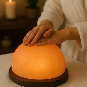 Himalayan Pink Crystal Salt Dome <b>Foot</b> Therapy Warmer Natural Detoxification Device Deep Relaxation <b>Massager</b> for Circulation - Product Image 3