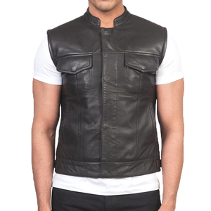 Veste de motard en cuir de vache véritable, multi-poches, avec doublure en mesh respirant et design résistant à l'abrasion - Product Image 5