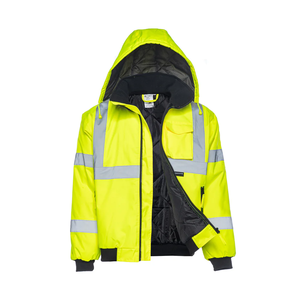 Pull de travail haute visibilité respirant sans coutures pour homme, veste de sécurité réfléchissante orange à manches longues en polyamide personnalisable - Product Image 1