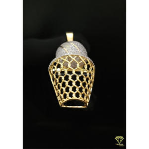 Real Moissanite Diamond Basketball Hoop Pendant for Urban Fashion and Rapper Style Jewelry Necklace - Product Image 3