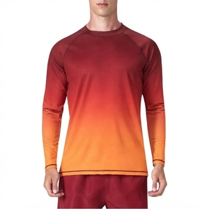 เสื้อแรชการ์ดแขนยาวสีน้ำเงินไล่เฉดสำหรับผู้ชาย เสื้อว่ายน้ำแห้งเร็ว แขนยาวสำหรับผู้ชาย - Product Image 3
