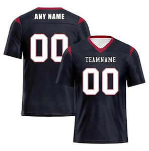 Camiseta de Fútbol Americano Personalizada para Hombre, Cuello en V, Manga Corta, Impresión Sublimada, Nombre del Equipo, Número, Ropa Deportiva de Poliéster que Absorbe la Humedad - Product Image 1