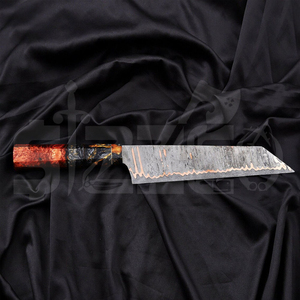 OEM Custom <b>Copper</b> Damascus Steel Brisket Slicing Knife Handmade BBQ Meat Carving Chef Knife Resin Handle Ideal Gift - Product Image 3