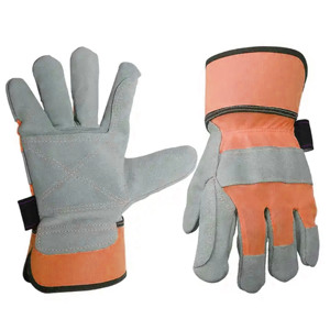 Paire de gants de travail confortables en cuir grainé de vachette, protection industrielle des mains et des bras, bracelet réglable, imperméables, certifiés CE - Product Image 2