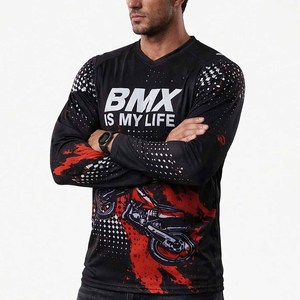 Vêtements de VTT à manches longues en gros, maillot de descente personnalisé, maillot de cyclisme pour hommes, maillot de motocross - Product Image 5