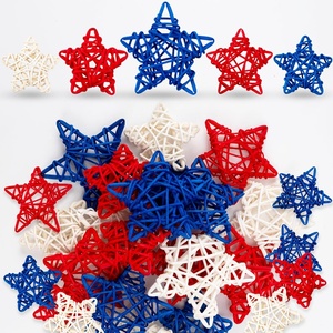 Rattan <b>star</b>-shaped ornament indoor outdoor christmas <b>tree</b> ornaments wholesale decor supplies - Product Image 2