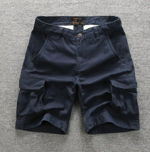 Men's Cargo Shorts Mid Waist Drawstring Breathable Canvas Casual Bermuda Shorts with Pockets - Product Image 3