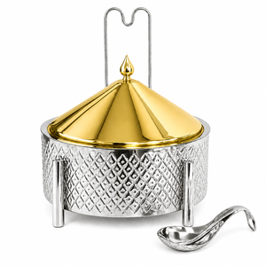 Luxury Gold Stainless Steel <b>Soup</b> Tureen Chafing Dish Lid Spoon Serving <b>Pot</b> Buffet Food Warmer Hotel Restaurant Decor - Product Image 3