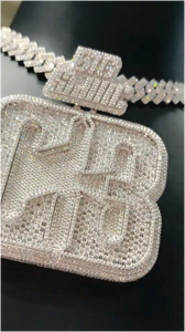 Custom VVS Moissanite Name <b>Chain</b> Pendant Hip Hop Style Iced Baguette Diamond 3D Letter <b>Initial</b> Sterling Silver 18K Gold Pendant - Product Image 4