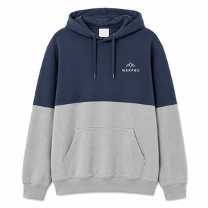 เสื้อฮู้ดผู้ชาย WARPRO แบบมีสีตัดกัน ทรงปกติ สวมใส่สบาย มีกระเป๋าหน้าและลายโลโก้ภูเขา เหมาะสำหรับใส่ในฤดูใบไม้ร่วง - Product Image 5