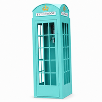 LEXI Cabine téléphonique rétro britannique en métal, style vintage, pour décoration de mariage, événement, fête, ou comme accessoire de toile de fond photo