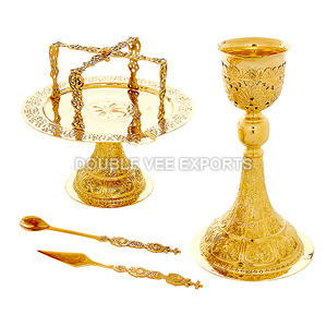 Ensemble de calices ecclésiastiques en laiton |   Ensemble de communion pour église – DOUBLE VEE EXPORTS - Product Image 2