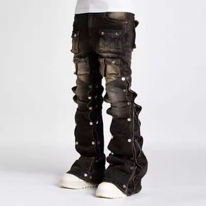 Nouveau pantalon en jean droit pour homme, coupe ajustée, design personnalisé, respirant et extensible, idéal pour l'hiver, vente en gros - Product Image 2