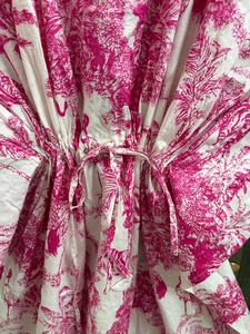Vestido Maxi Tipo Caftán de Algodón con Estampado Tropical para Mujer, Estilo Boho, para la Playa, Holgado, Lavable, para Uso Diario, Tipo Kimono - Product Image 3
