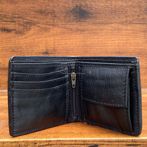 Cartera plegable tallada de vaquero hecha a mano Floral para hombre, tarjetero de piel de vaca occidental informal de lujo de cuero con pelo largo - Product Image 6