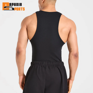 Custom Logo New Design Black <b>Mens</b> Muscle Workout Sports Gym <b>Vest</b> Bodybuilding <b>Stringer</b> Sleeveless Tank Top for <b>Men</b> - Product Image 2