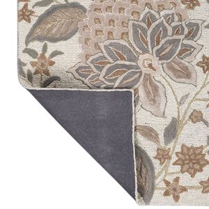 Tapis en soie rectangulaire bleu noué à la main de haute qualité, motif floral moderne, couleurs naturelles, laine résistante aux taches, PET - Product Image 4