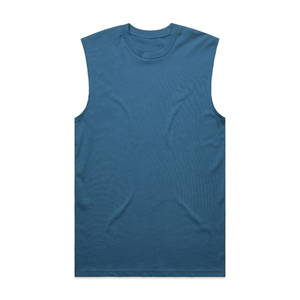 Camiseta sin mangas de alta calidad, fácil de usar, para hombre, color azul claro, cuello redondo, tejida, informal, de color sólido y transpirable. - Product Image 6