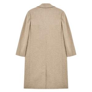 Manteau long pour homme, manteau en laine à double boutonnage, manteau beige, manteau élégant pour homme, manteau d'hiver, manteau décontracté, vêtement d'extérieur chaud - Product Image 2