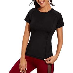 Camiseta Deportiva Cómoda para Mujer, 100% Algodón, Manga Corta, Corte Holgado, Tejido Jersey Transpirable, Color Liso, Ropa Deportiva - Product Image 3