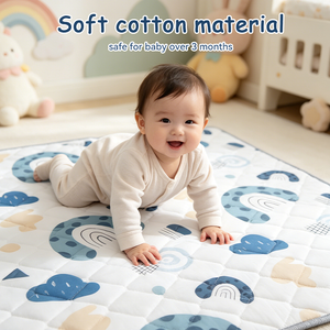 Produits écologiques pour bébés, tapis de jeu en coton pour bébé, pliable, antidérapant, <span class=keywords><strong>coussin</strong></span> de sol pour ramper en extérieur et activités familiales - Product Image 3