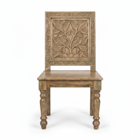 Chaise d'appoint artisanale en bois massif à motif poisson, best-seller, pour intérieurs de chambre traditionnels, disponible au prix d'usine