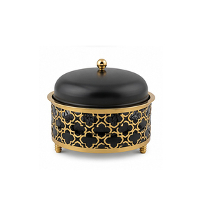 Cazuela Redonda Plateada con Caligrafía Árabe Oriental, Recipiente Aislado para Mantener la Comida Caliente con Tapa de Cúpula - Product Image 5