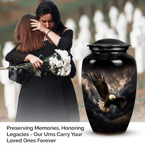 โกศบรรจุอัฐิรูปนกอินทรีพร้อมดีไซน์เมฆฝน สำหรับบรรจุอัฐิของผู้ใหญ่ ใช้สำหรับงานศพและตกแต่ง - Product Image 3