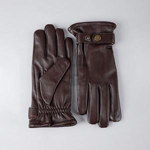 Guantes de Invierno de Moda al por Mayor, Guantes de Piel de Oveja Negros Impermeables, Guantes de Conducción Unisex - Product Image 3