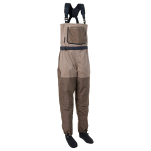 Pantalons de pêche ajustables marron à poitrine droite, 100 % imperméables, avec pieds intégrés, respirants, écologiques, pour la chasse en extérieur - Product Image 1