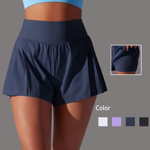 <b>Women's</b> Solid Color High Waist Sport <b>Skorts</b> With Pockets Knitted Spandex Polyester Quick Dry Regular Fit - Product Image 1