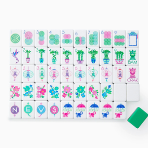 Mahjong Tiles Luxury Mini Cute <b>Elephant</b> Pattern American Pink Mahjong Tile Engraved Complete Set for Home Use - Product Image 4
