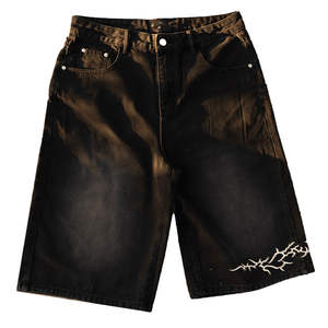 Pantalones Cortos Casuales para Hombre, Lavado Ácido, 100% Algodón, Impresión Digital, Diseño Personalizado con Logotipo, Corte Ajustado, Patrón Sólido, Personalizables, Más Vendidos - Product Image 2