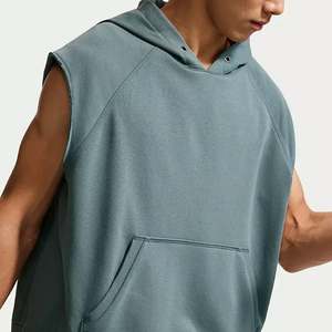 Nouvel Arrivage : Hoodies sans manches unis pour hommes, prix de gros, faible MOQ, en grande quantité - Product Image 4
