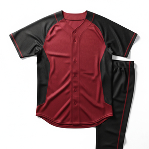 Custom Sublimation Baseball Uniform Set Mesh Fabric Quick Dry <b>Mens</b> Softball Jersey Pants Sportswear For Tournament - Product Image 1