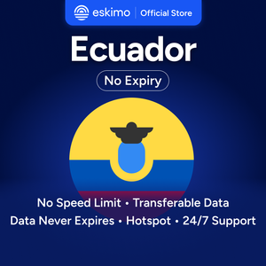 Eskimo Équateur 1 Go eSIM sans expiration des données, données de voyage, vitesse rapide 5G/4G, pas de carte SIM physique requise, S-ECU-01, Smartphones numériques - Product Image 1