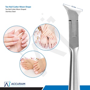 Coupe-ongles en acier inoxydable robuste Accuram en forme de lune pour ongles épais, pince à cuticules, outil de manucure et pédicure pour les pieds - Product Image 5