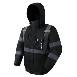 Veste de sécurité réfléchissante haute visibilité pour hommes Econex Sports, certifiée CE, en polyester, avec capuche et poches, pour usage extérieur - Product Image 1