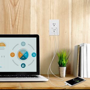 Dual 2.4A High Speed <b>USB</b> Wall Charger Duplex Smart Power Socket <b>Plug</b> US Standard <b>USB</b> Wall Outlet - Product Image 6