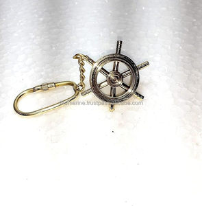 Handmade Thiết Kế Hải Lý Brass Tàu Bánh Xe Keychain Phong Cách Cổ Điển Thắp Sáng Chìa Khóa Nhà Cho Xe Đạp Chu Kỳ Trang Trí Nội Thất Quà Tặng - Product Image 4